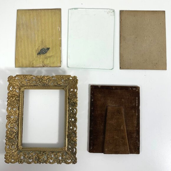 ANTIQUE 19th Century French Gold Plated Picture Frame Ornate Rococo Decor FLAW - Picture 3 of 13